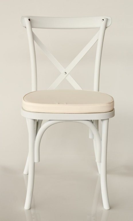White Bentwood Outdoor Chair With Cushion